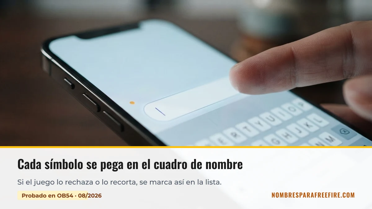 Cómo probamos los símbolos en el cuadro de nombre de Free Fire