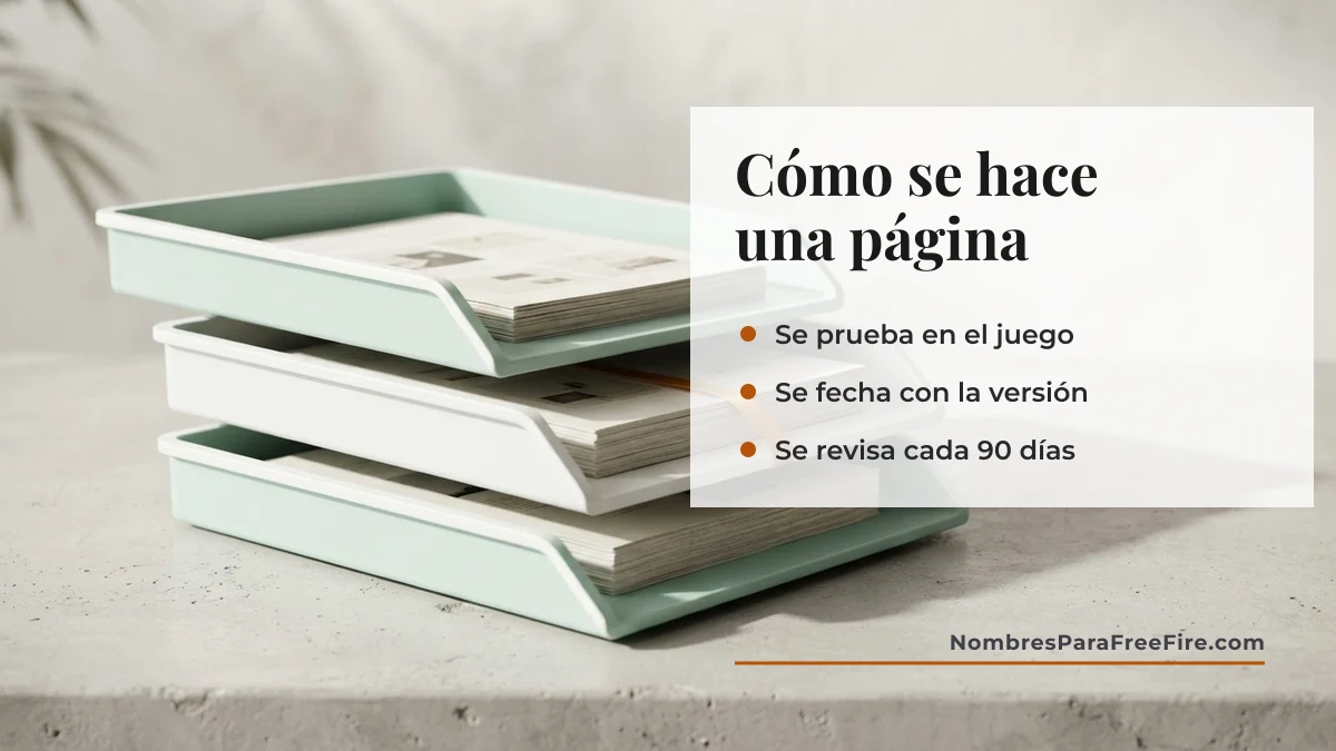 Cómo trabaja el equipo editorial de nombres para Free Fire: probar, fechar y revisar
