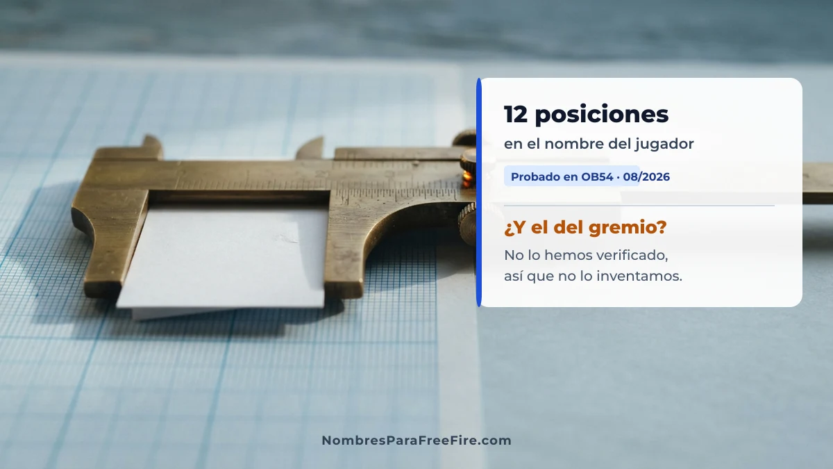 Cuántos caracteres admite el nombre del gremio en Free Fire