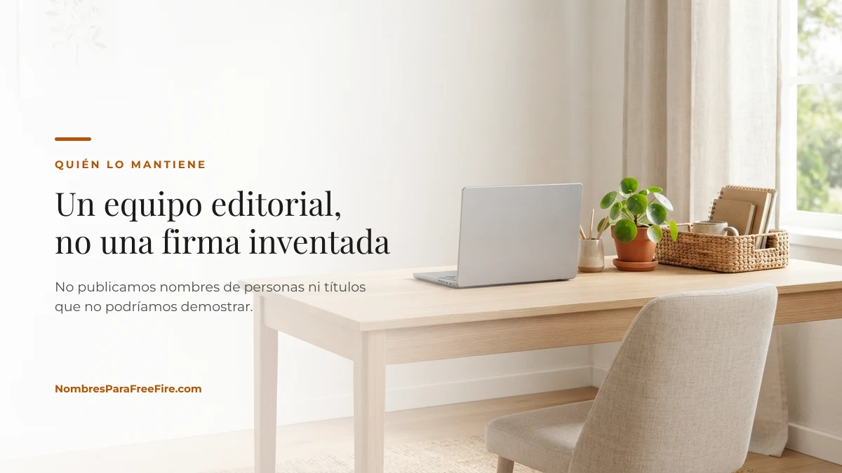 Mesa de trabajo del equipo editorial de NombresParaFreeFire.com