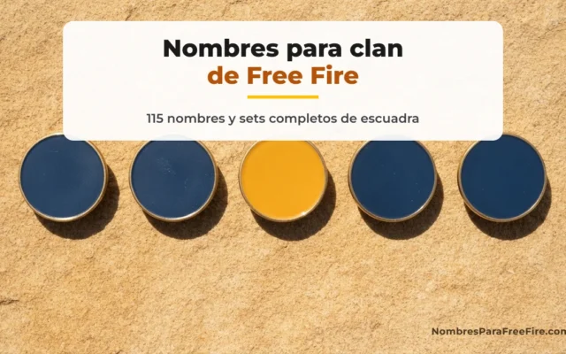 Nombres para clan de Free Fire 2026 y sets de escuadra