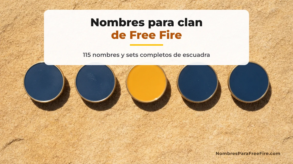 Nombres para clan de Free Fire 2026 y sets de escuadra