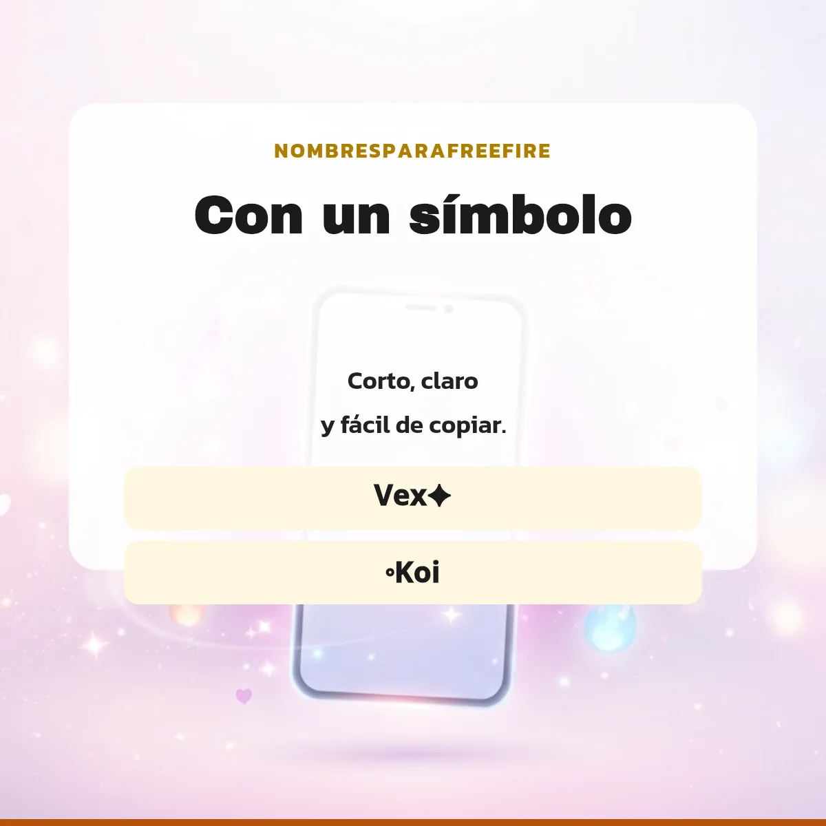 Ejemplos de nombres cortos para Free Fire con número de caracteres